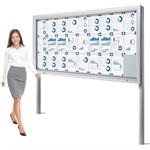 Premium Outdoor Whiteboard Schaukasten mit Pfosten - 27xA4 (Erdmontage)