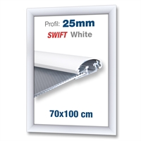 Weiß Swift Klapprahmen mit 25 mm-Profil - DIN B1 - 70x100 cm
