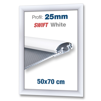 Weiß Swift Klapprahmen mit 25 mm-Profil - DIN B2 - 50x70 cm