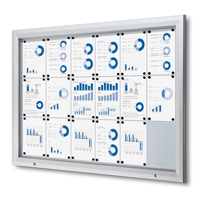 Premium Whiteboard Schaukasten Außen - 18xA4 | B1 Brandschutz