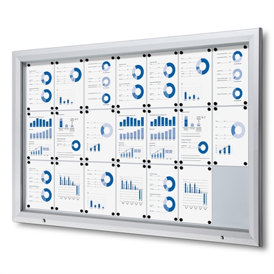 Premium Whiteboard Schaukasten Außen - 21xA4 | B1 Brandschutz