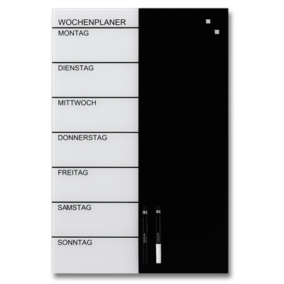 Magnetische Wochenplaner Glastafel – 60x40 cm