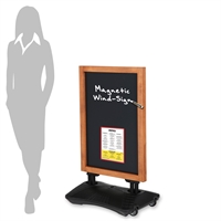 Wood Wind-Sign Magnetisches Kreidetafel Kundenstopper - 60x80 cm
