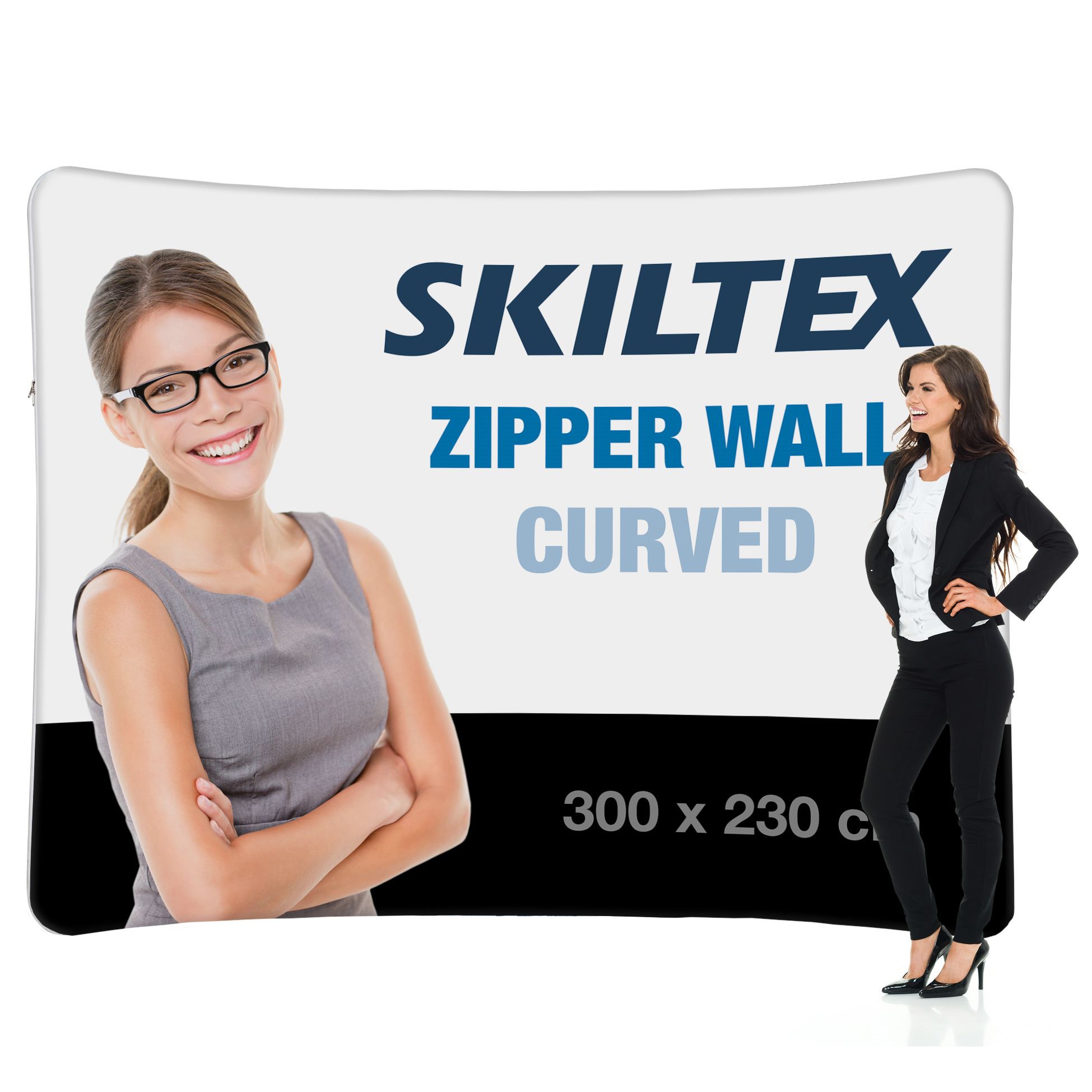 Zipper Wall Curved 300x230 Inkl. Druck Skiltex.de