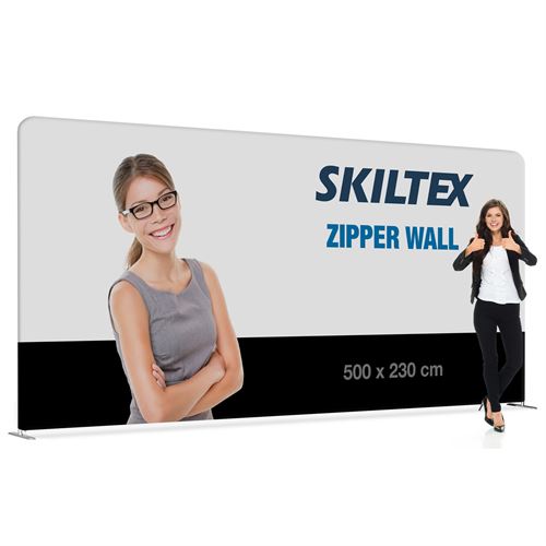 Zipper Wall Straight - 500x230 - Inkl. Druck